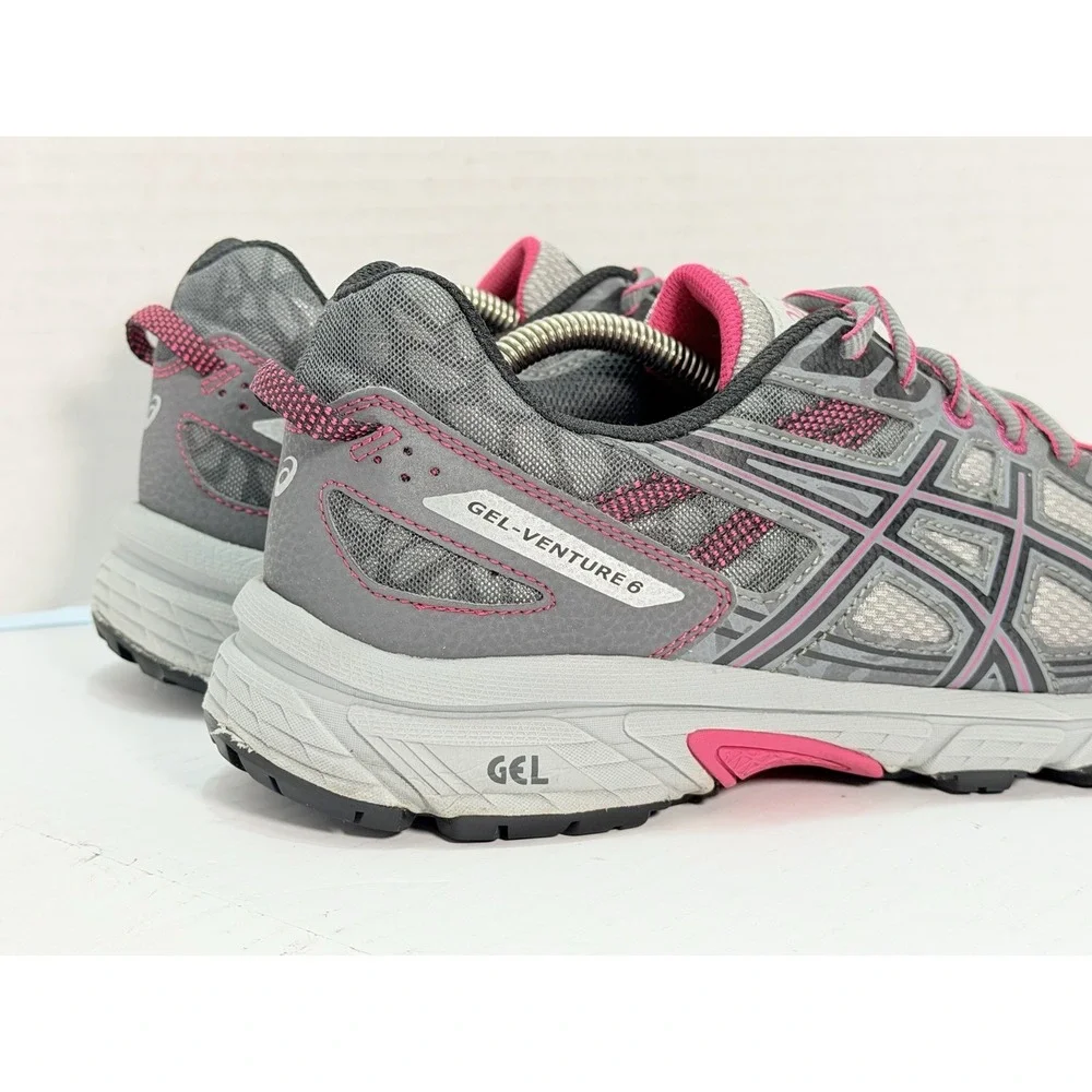 ASICS Gel Venture 6 Gray Pink‎ Trail Running Shoes Womens US 11 T7G7N